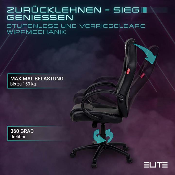 Immagine prodotto Elite Sedia da gioco MG100 Exodus, nera