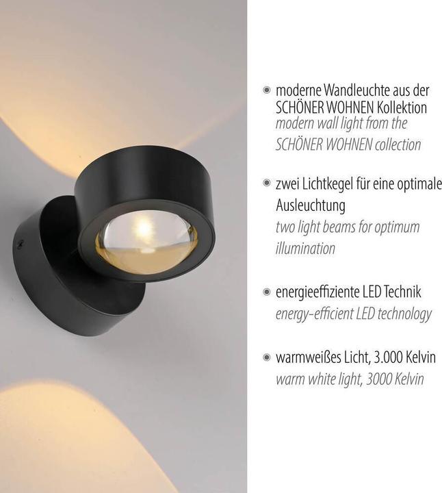Actual product image Just Light LED Wandlampe SCHÖNER WOHNEN-Kollektion CHIA Wandlampe Up & Down Lichteffekt (440 lm)