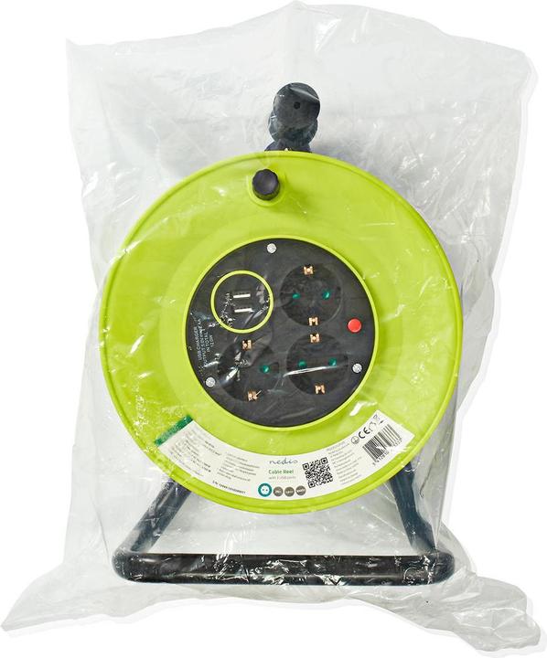 Actual product image Nedis Cable reel - 25 m - 3x 1.5 mm2 - thermal safety cut-out - Schuko and USB (25 m, 1.50 mm²)