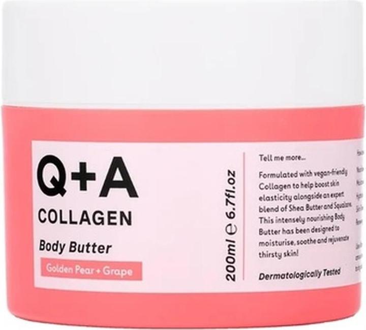 Q+A Collagen Body Butter Luxuriöse, feuchtigkeitsspendende Vegane Formel (Körpercreme, 200 ml)
