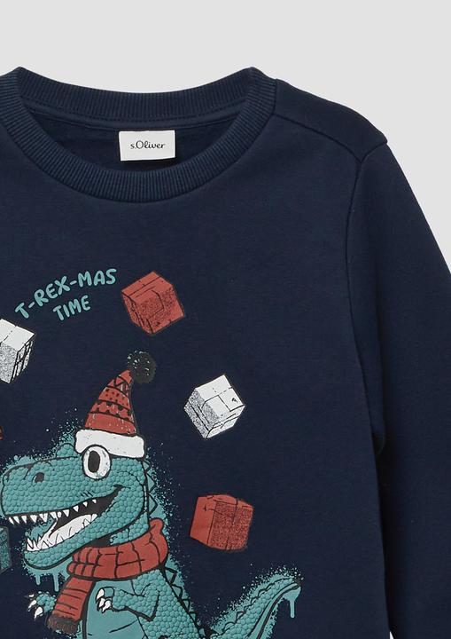 Produktbild s.Oliver Sweatshirt Kuscheliges Sweatshirt mit X-Mas-Frontprint (98)