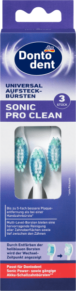dm Dontodent Universal attachment brushes Sonic Pro Clean (3 x)
