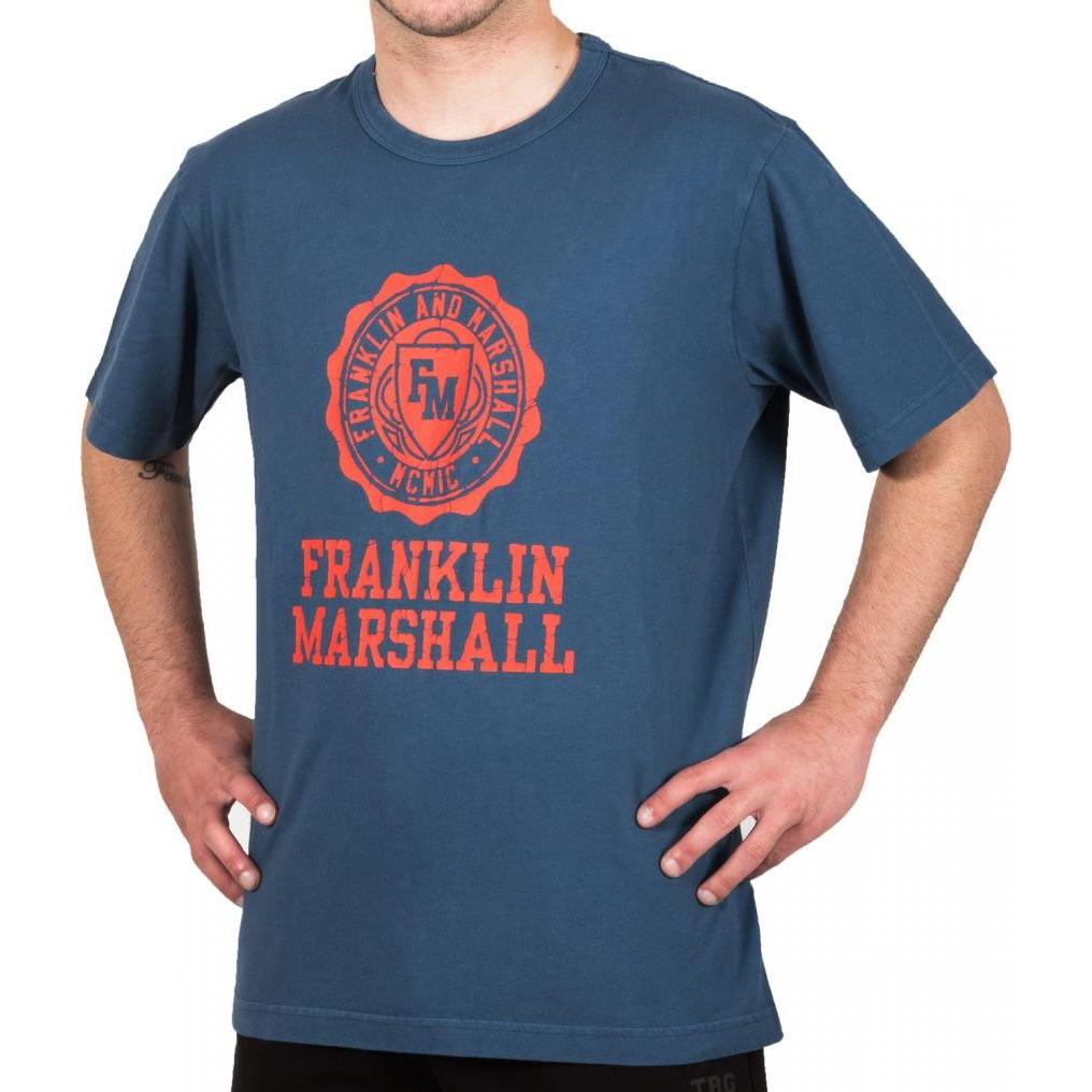 Franklin & Marshall, Herren, Shirt, t-hirt franklin & marhall, Blau, (S)