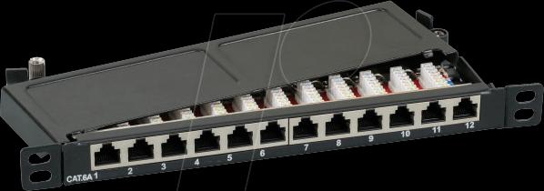 Actual product image EFB Elektronik EFB Mini Patch Panel STP 12xRJ45 Cat.6A,10" 0.5U,RAL9005 black