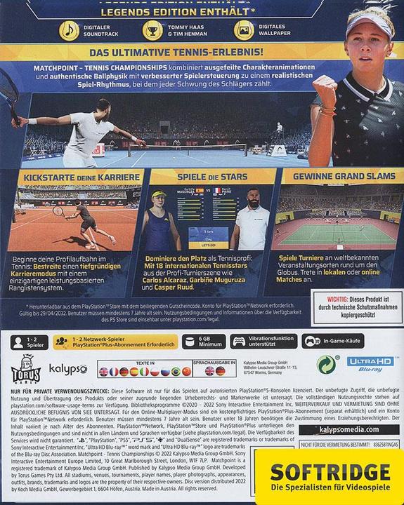 Actual product image Matchpoint - Tennis Championships Legends Edition (PS5) (PS5, DE)