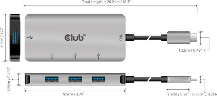 Immagine prodotto Club 3D Usb-Hub (USB-C, 4 porte)