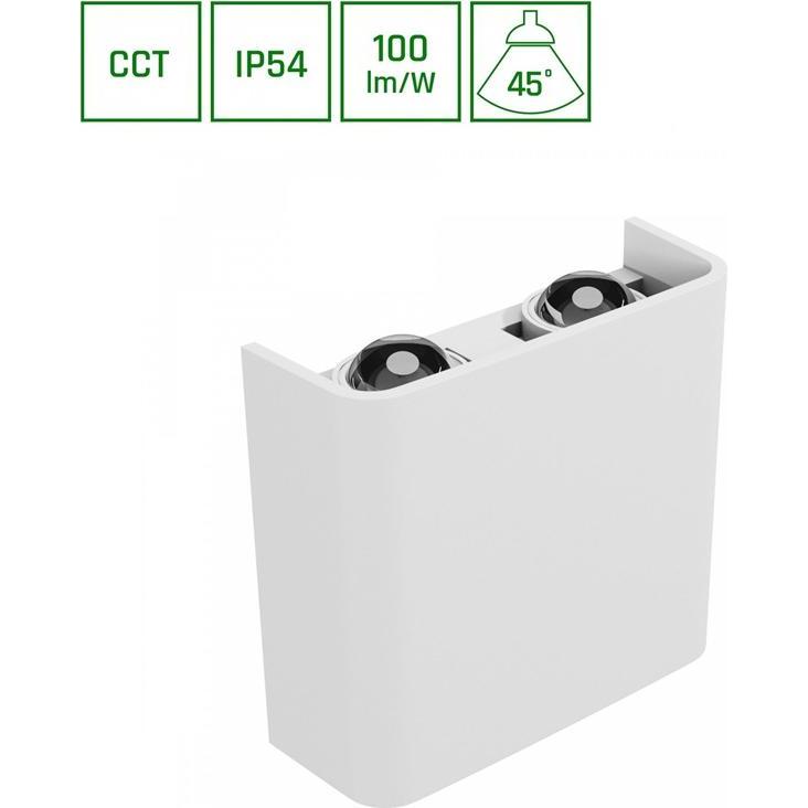 Spectrum, Illuminazione esterna, Wall outdoor light 4W, LED, CCT, 400lm, IP54, white (400 lm, IP54)