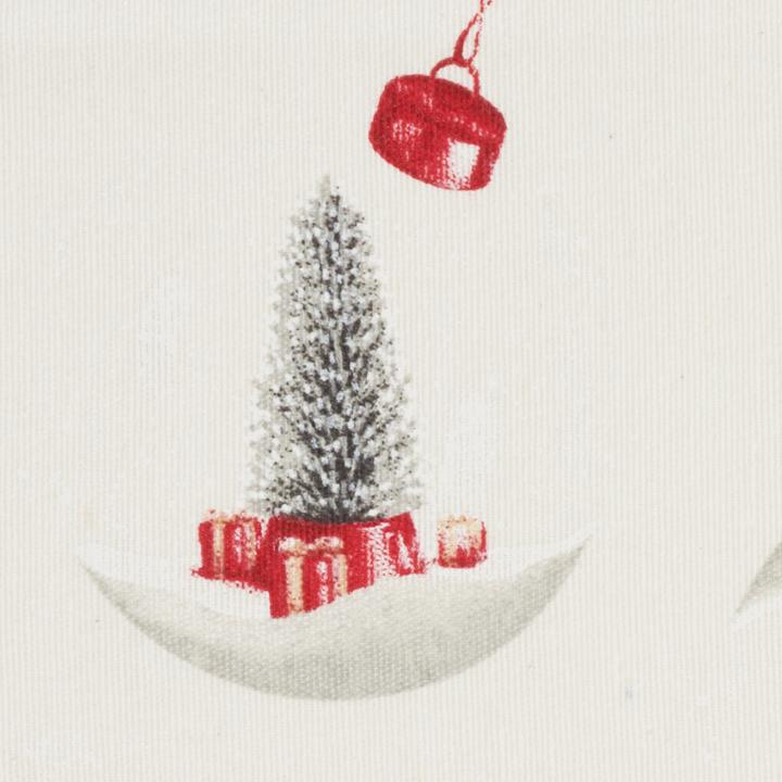 Produktbild VBS Motiv-Stoff Leinenoptik mit Golddruck "Snowman and Santa", 140 cm breit, Meterware