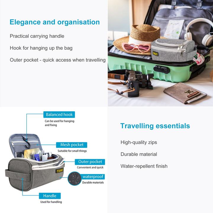 Actual product image Intirilife Toilet bag in GREY
