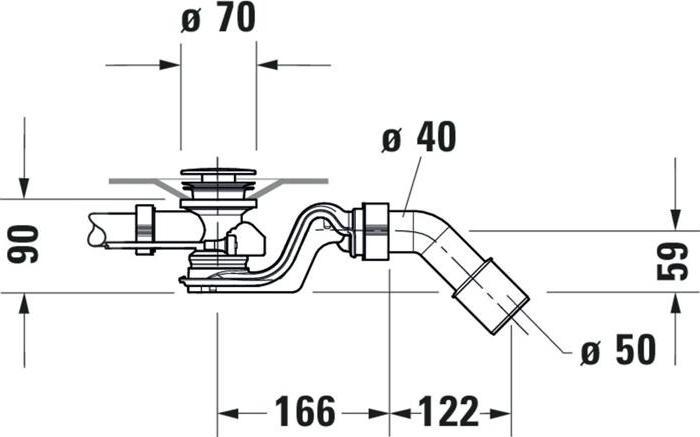 Actual product image Duravit QUADROVAL waste/overflow fitting chrome (Drainage set, Overflow set)