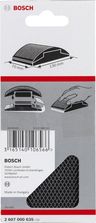 Produktbild Bosch Professional Zubehör Handschleifklotz, 70 x 130 mm, Gummi