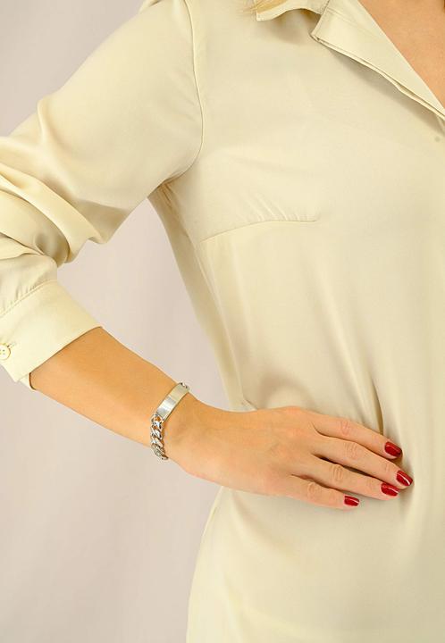 Immagine prodotto Muau Bracciale con badge (19 cm, Argento 925)