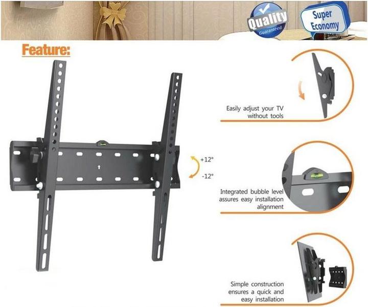 Produktbild equip Pro Fixed TV Wall Mount Bracket - Klammer für Flachbildschirm - Stahl - pulverbe (Wand, 55 kg, 32" - 55")