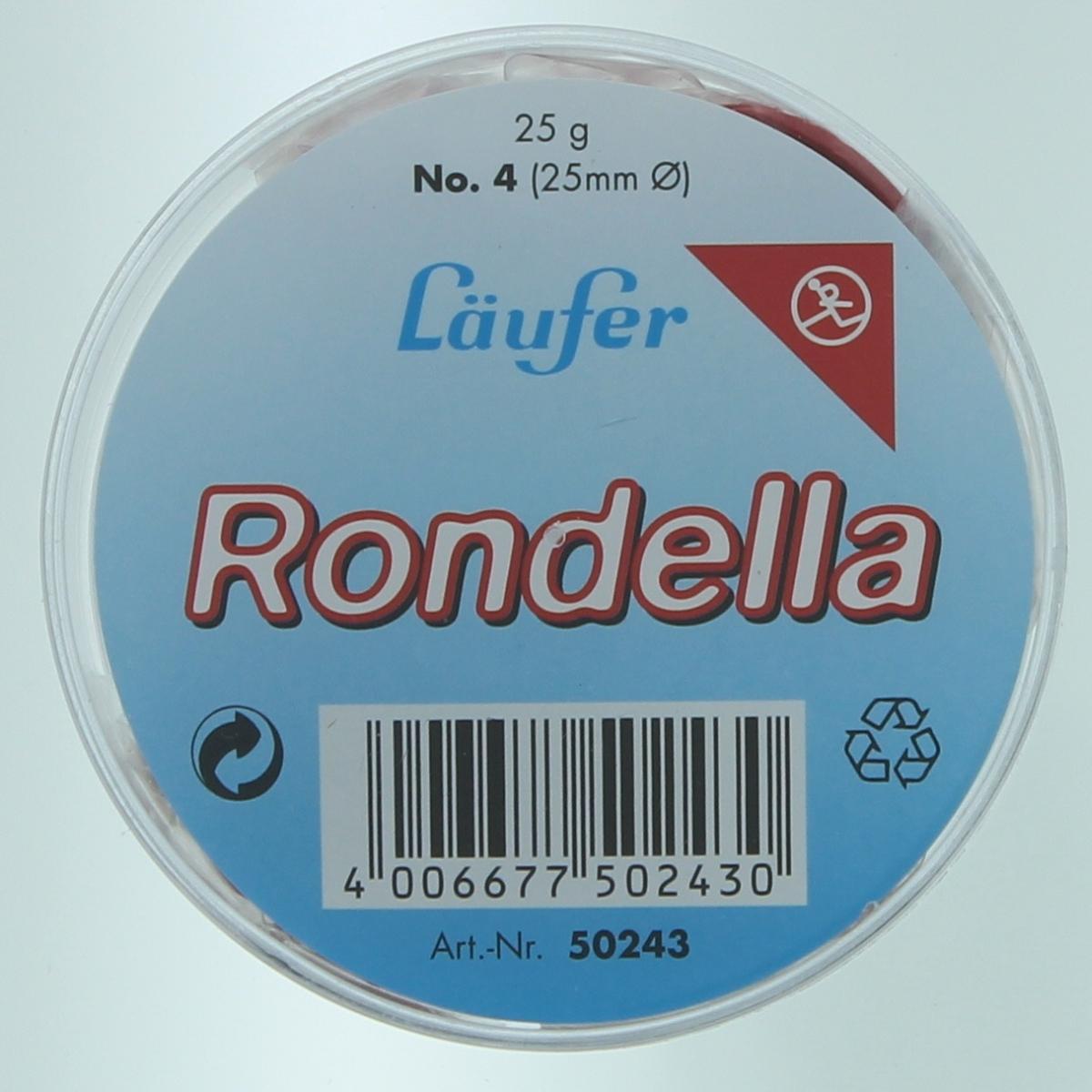 Thumbnail - Läufer, Gummiband, L„ufer Gummiringe RONDELLA in Dose, rot, 25 mm, 25 g (1 Stk.)