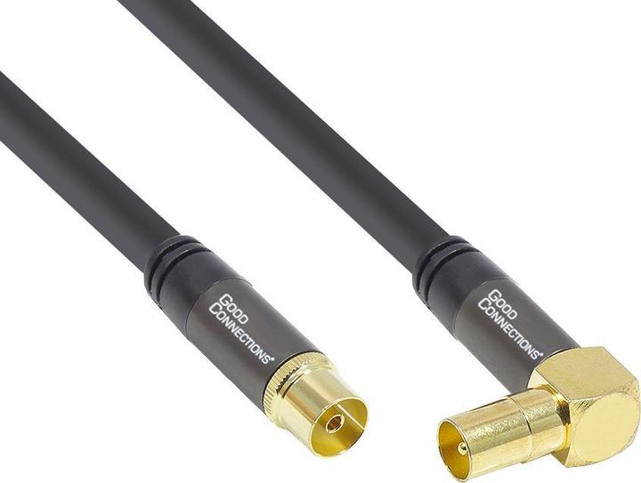 Produktbild Good Connections SAT Antennenkabel SmartFLEX, IEC/Koax Stecker abgewinkelt an Buchse, vergoldet, vierfach geschirmt (Antennenkabel)