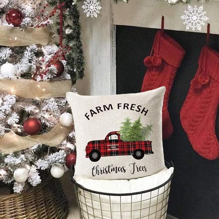 Produktbild Alopini Weihnachten Kissenbezug 4 Stück, Winter Dekokissen (45 x 45 cm)