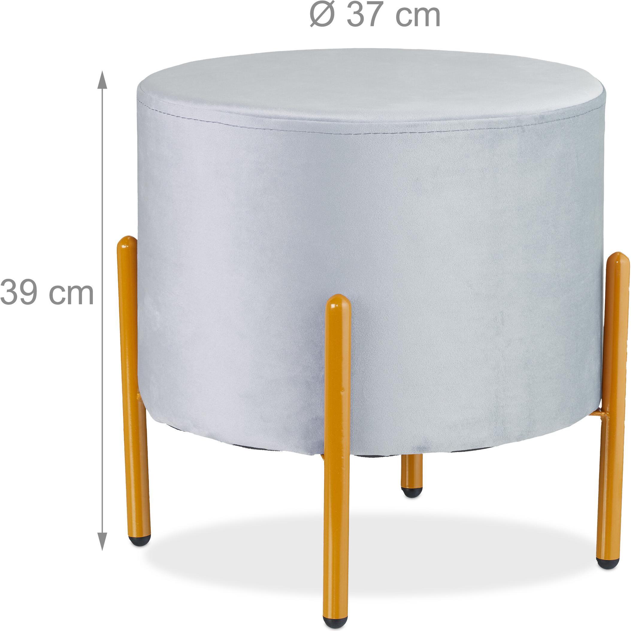 Thumbnail - Relaxdays, Hocker + Pouf, Samt-Hocker