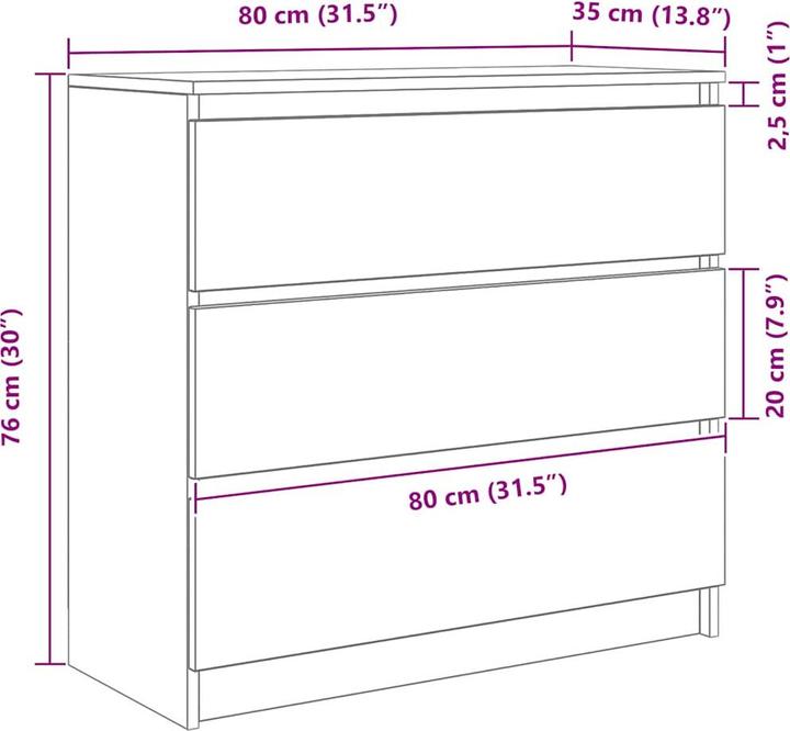 Image du produit vidaXL Sideboard (80 x 35 x 76 cm)