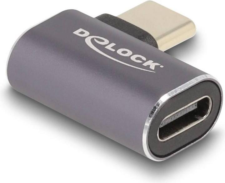 Produktbild Delock USB Adapter 40 Gbps USB Type-C PD 3.0 100 W Stecker zu Buchse gewinkelt links / rechts 8K 60 (USB Typ-C, 2.20 cm)