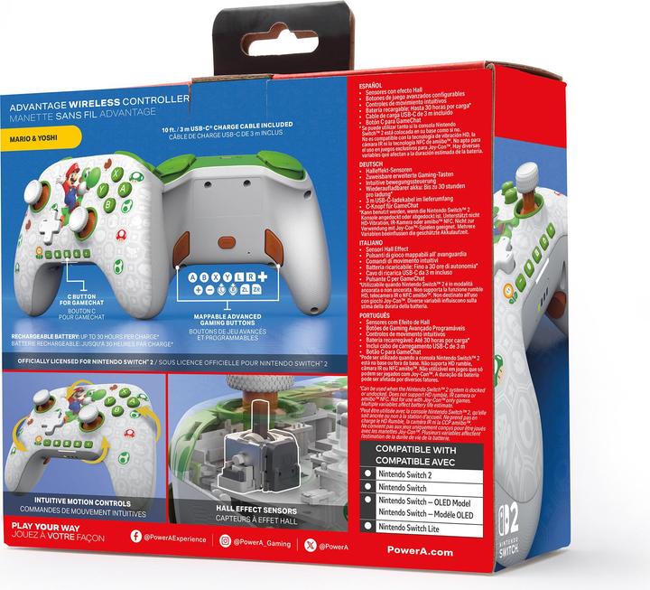 Immagine prodotto PowerA Advantage Wirel. Controller NSGP0569 NSW2, Super Mario + Yoshi (Switch, Switch 2, Switch Lite)