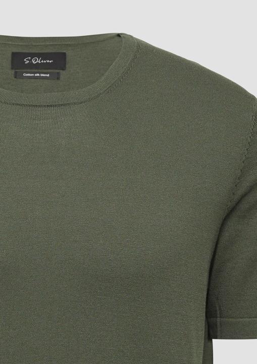 Produktbild s.Oliver Strickpullover Gestricktes T-Shirt aus Baumwoll-Seidenmix (M)