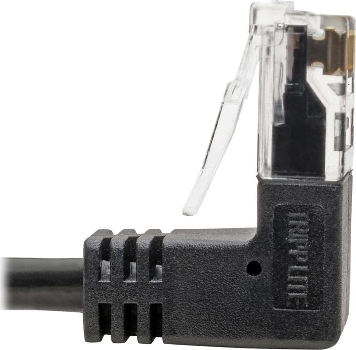 Actual product image Eaton Right-Angle Cat6 Gigabit Snagless Molded Slim UTP Ethernet Cable RJ45m/M Black 2 ft. (U/UTP, CAT6, 0.60 m)