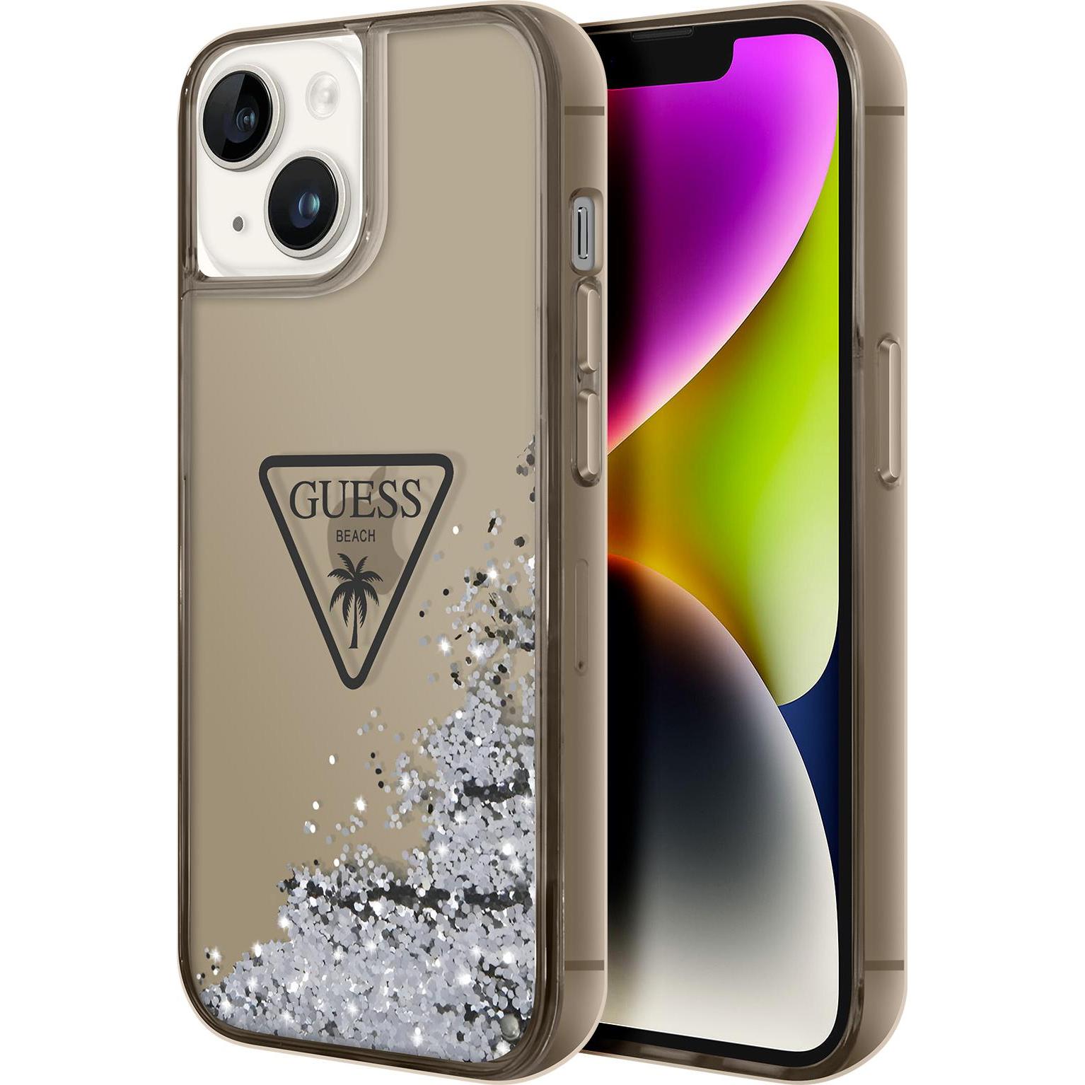 Guess GUHCP14SLFCTPK iPhone 14 6,1" czarny/black hardcase Liquid Glitter Palm Collection (Apple iPhone 14), Smartphone H...