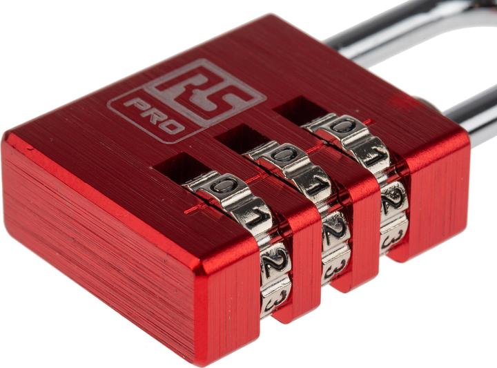 Produktbild RS PRO Red Combination Safety Padlock 30 mm