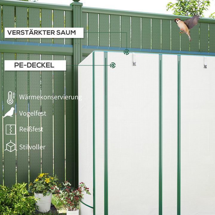 Produktbild Outsunny Gewächshaus Stahl, Kunststoff Weiss