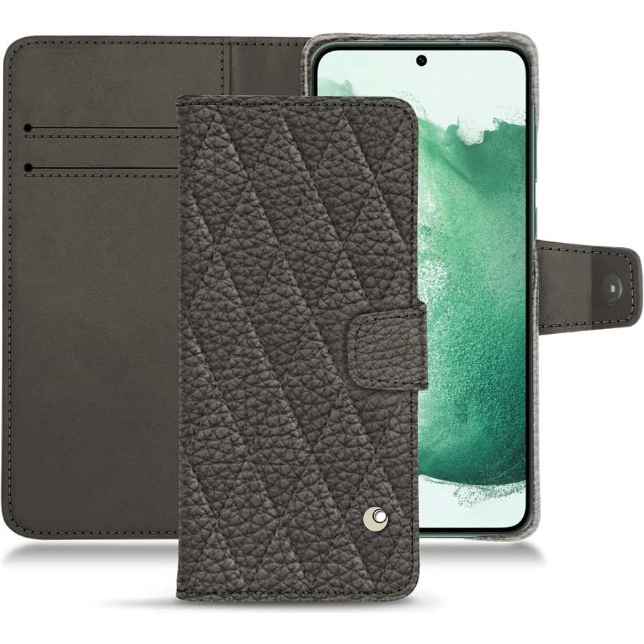 Noreve Lederschutzhülle Samsung Galaxy S22+ (Samsung Galaxy S22+ 5G), Smartphone Hülle, Grau
