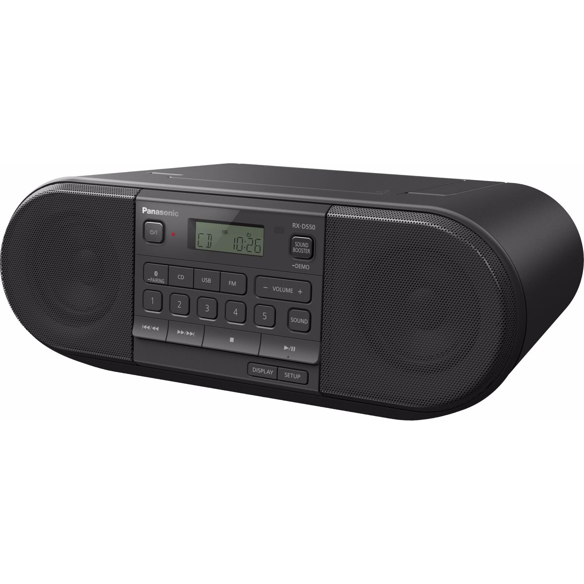 Panasonic RX-D550E-K (FM, KW, Bluetooth), Radio, Schwarz