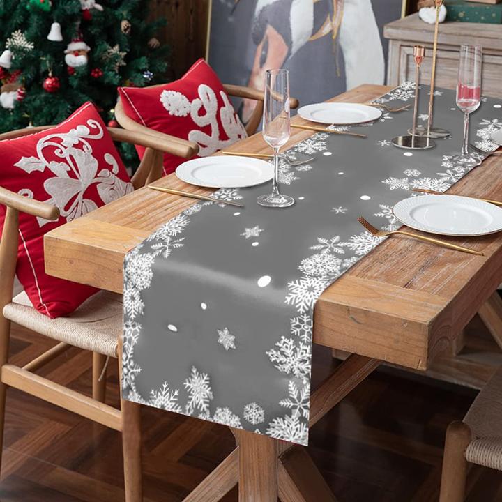 Actual product image Alopini Christmas table runner modern Christmas table runner, snowflake table runner