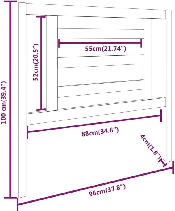 Image du produit vidaXL Kopfteil (96 x 4 x 100 cm)