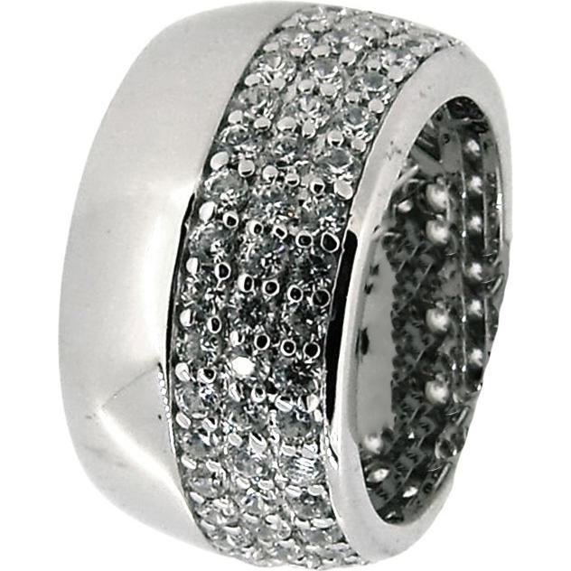 Gooix, Ring, Bandring mit Zirkonia, (54, 925 Silber)