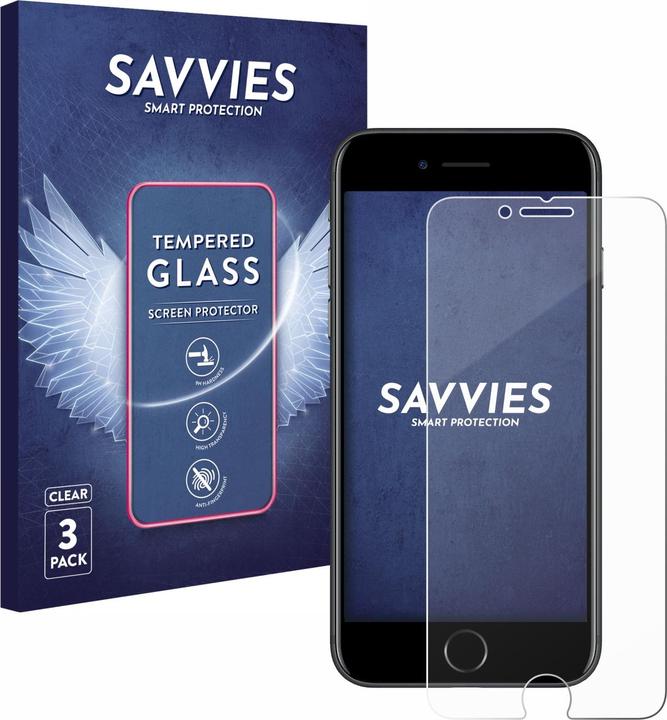 Actual product image Savvies Tempered Glass (3 Piece, Apple iPhone 7, Apple iPhone 8)