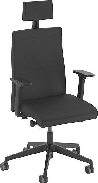 Trendoffice DAUPHIN Bürostuhl to-strike comfort mit Nackenstütze 9246 Stoff schwarz Gestell (9246)