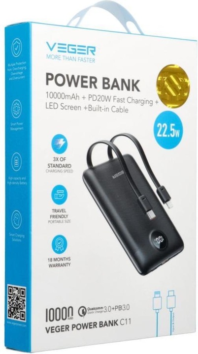 Produktbild Veger C11 (10000 mAh, 22.50 W, 38.50 Wh)