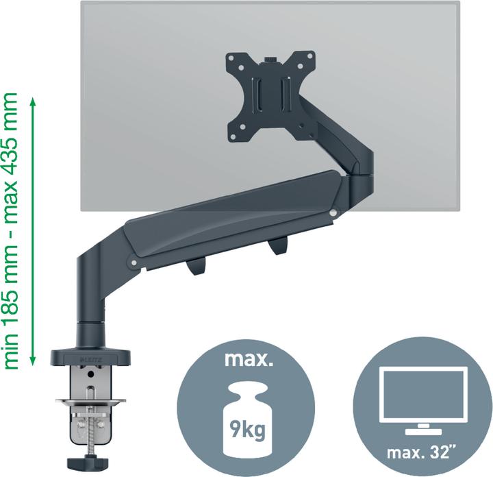 Produktbild Leitz Ergo Single Monitorarm (Tisch, 32", 9 kg)