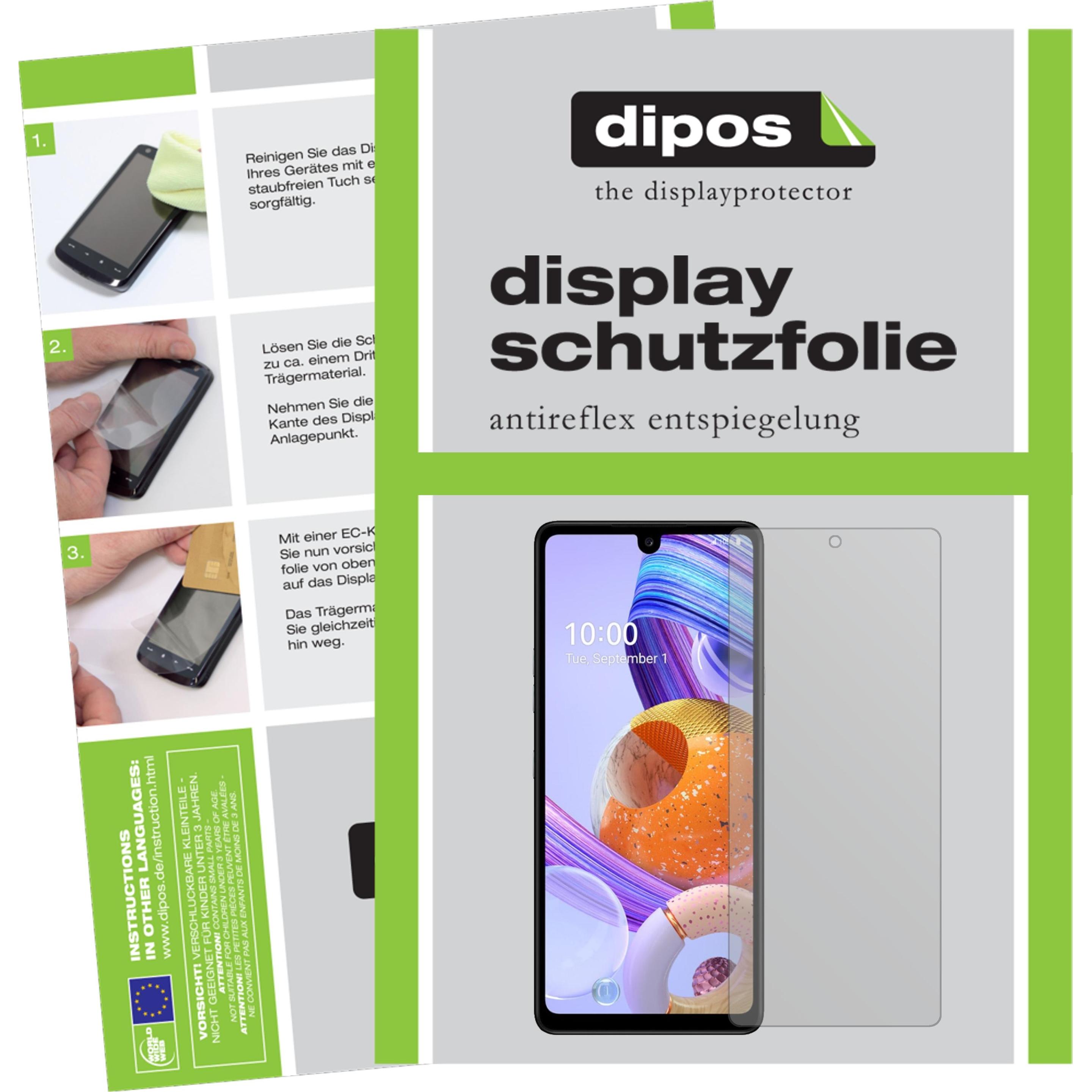 Dipos Displayschutzfolie Antireflex (2 Stück, Lg k71), Smartphone Schutzfolie, Transparent