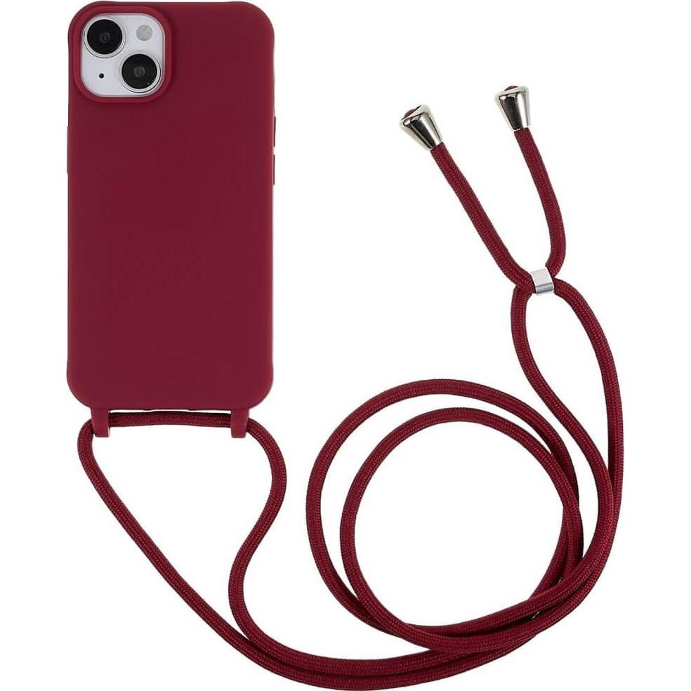 Cover-Discount iPhone 14 - Hülle mit Umhängeband rot, Handykette, Rot