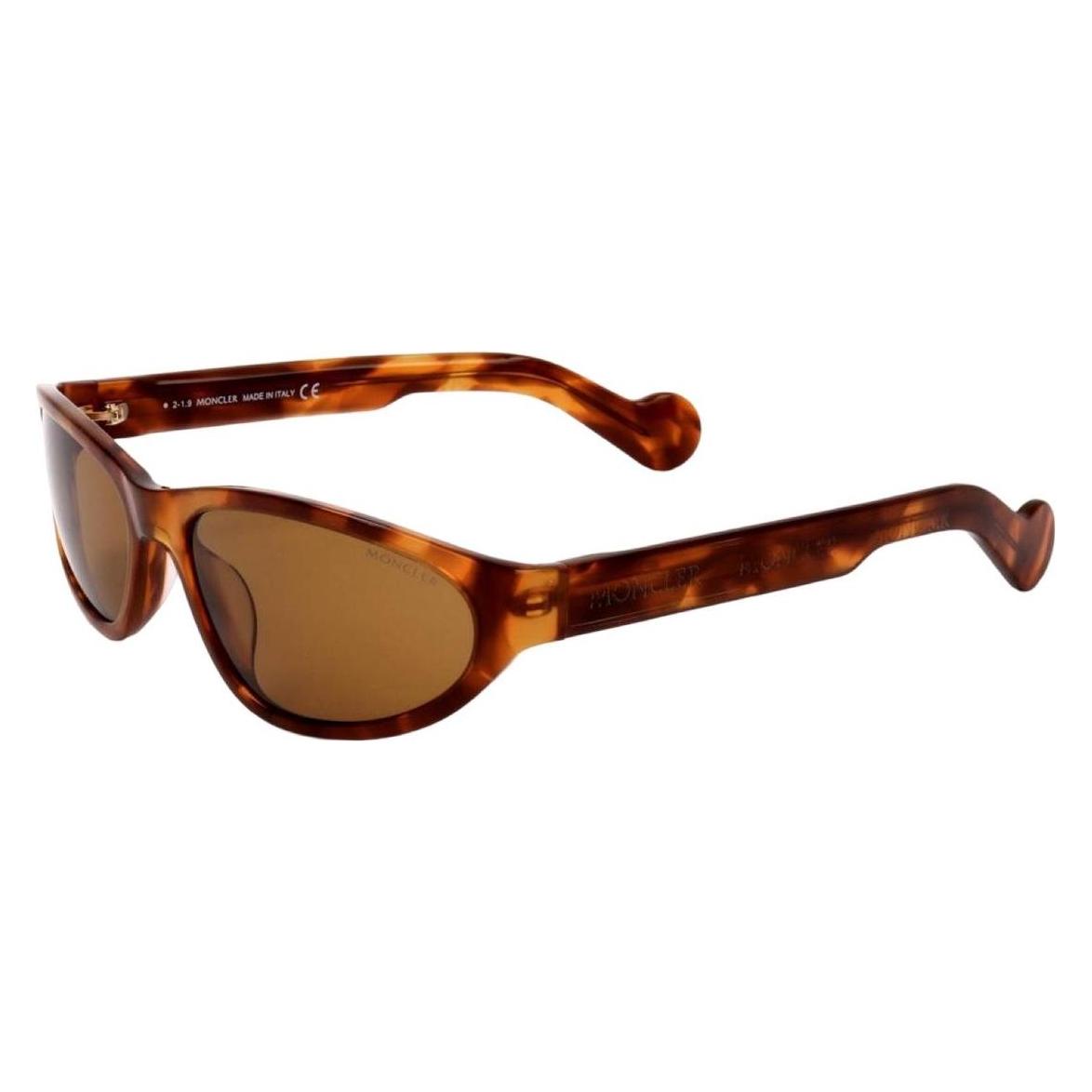 Moncler, Unisex, Sonnenbrille, Braune Havana Ovale Sonnenbrille