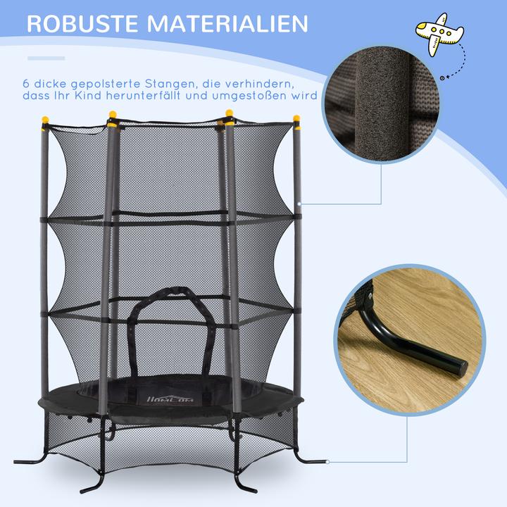 Produktbild Homcom Kindertrampolin Stahl, Kunststoff Schwarz (163 cm)