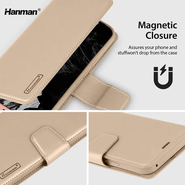 Produktbild Hanman Google Pixel 10 / 10 Pro - Mill Flip Case mit 3 Kartenfächern, gold (Google Pixel 10, Google Pixel 10 Pro)