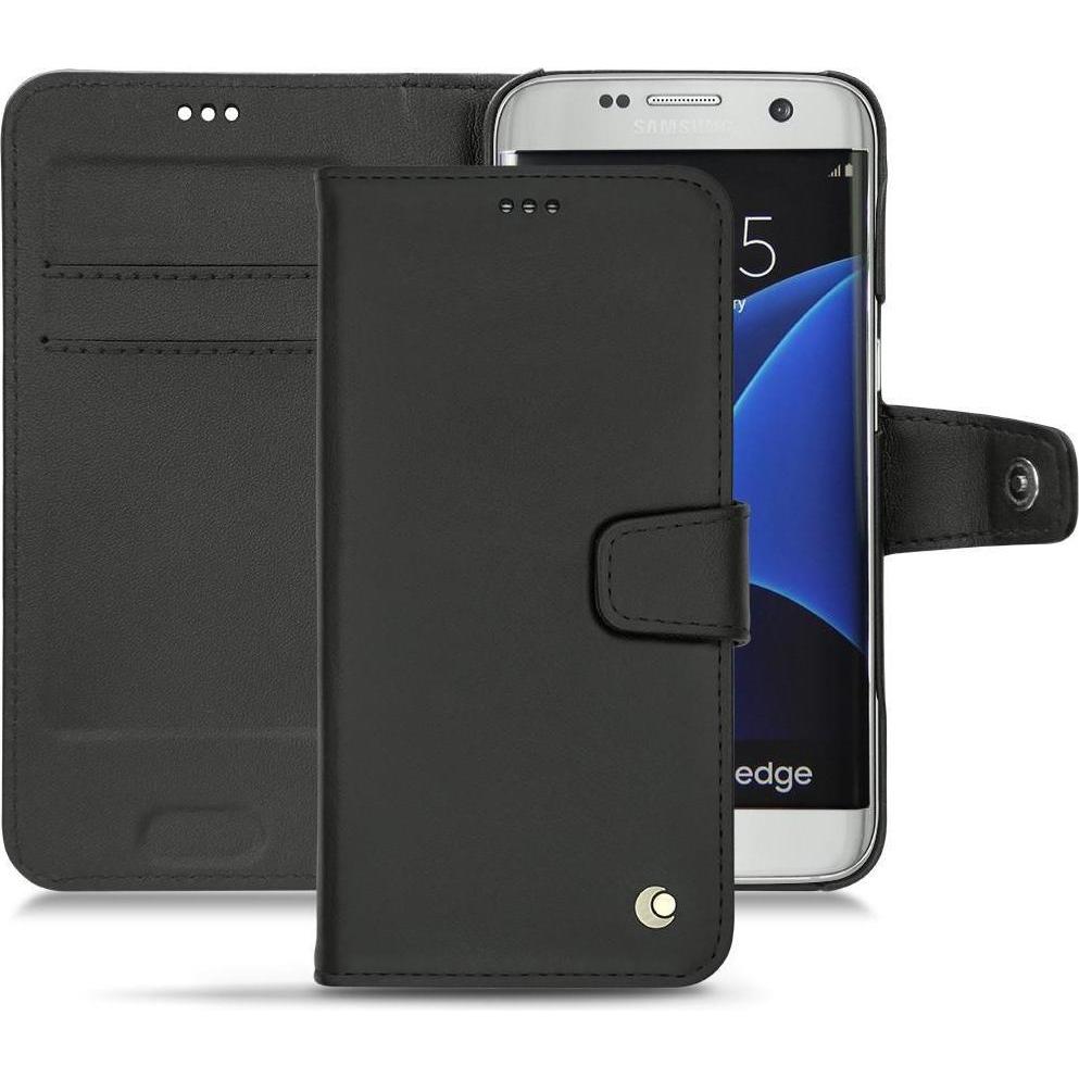 Noreve Lederschutzhülle Wallet (Samsung Galaxy S7 Edge), Smartphone Hülle, Schwarz