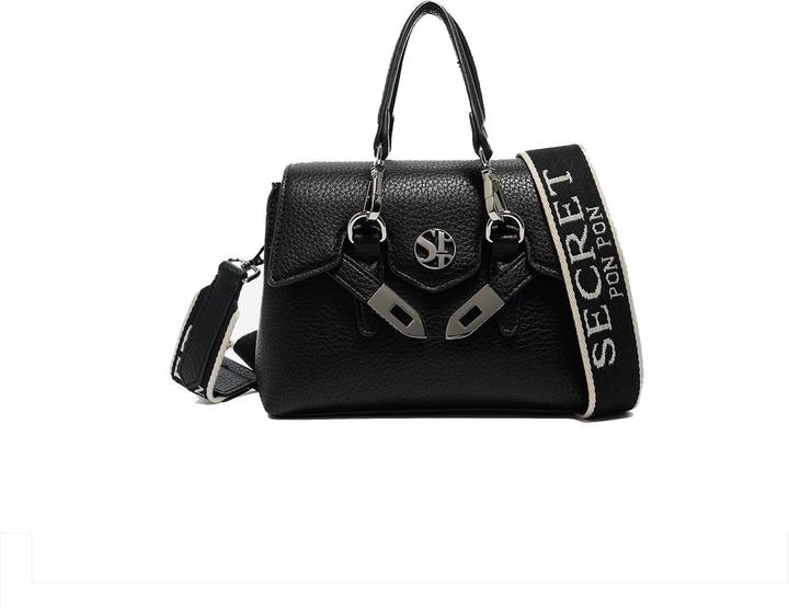 Actual product image Secret Pon Pon Handtasche Damen - Modell Astrea Pro - 100% Polyurethan - 25.0 X 15.0 X 10.5 Cm