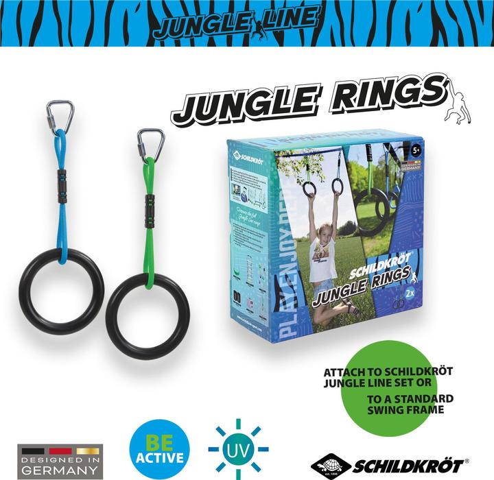 Image du produit Schildkröt 970714 - Junle Ring Set, anneaux de gymnastique, obstacle Jungle Line, anneaux Ninja