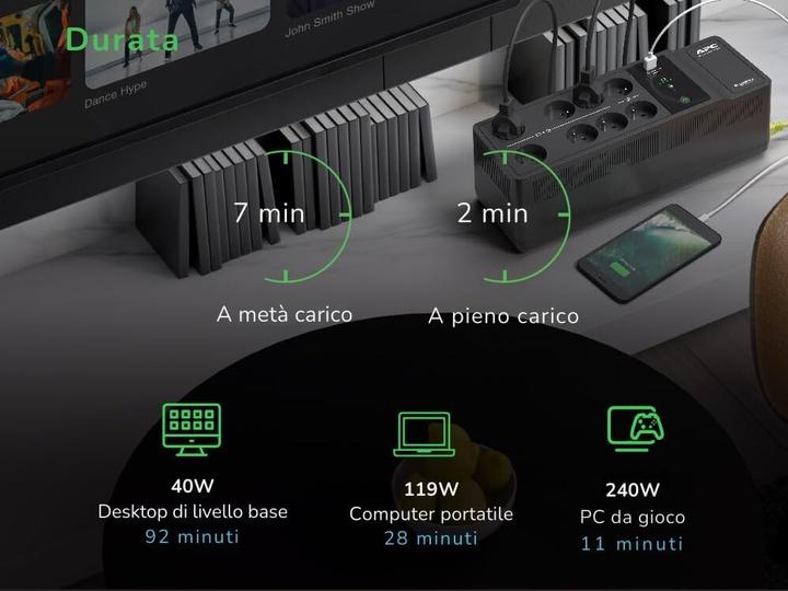 Immagine prodotto APC BACK-UP 1050VA 8 ITALIANO (1050 VA, 600 W, Standby UPS)