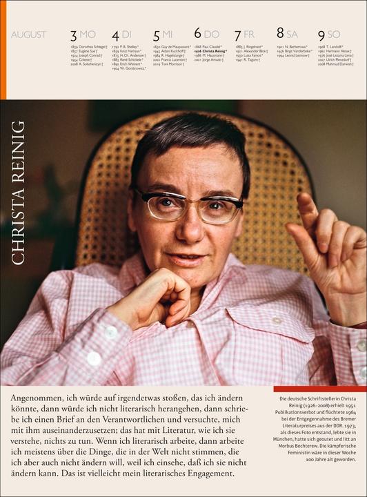 Produktbild Der Literatur Kalender Wochenkalender 2026