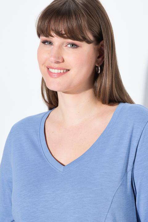 Produktbild Ulla Popken Shirt, Zipfelsaum, V-Ausschnitt, 3/4-Arm (50, 52)
