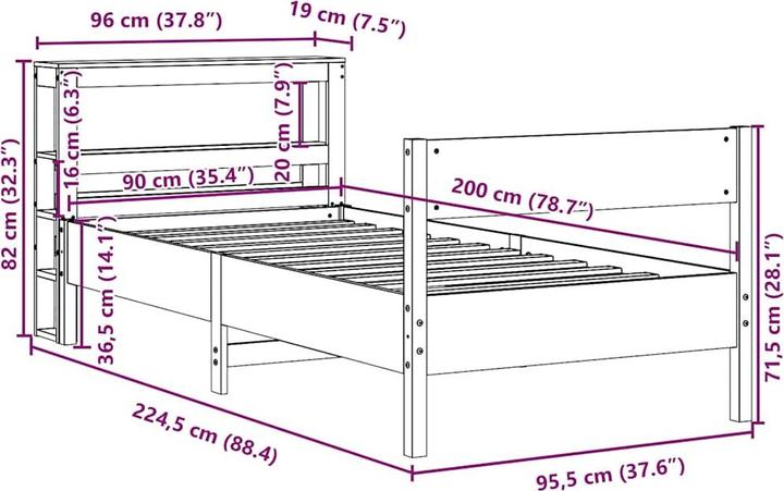 Image du produit vidaXL Bettgestell (120 x 190 cm)
